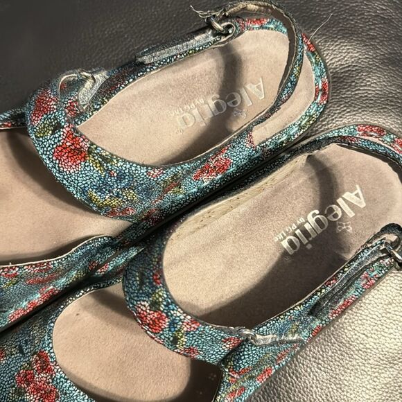ALEGRIA Jemma Aqua Flora Mary Jane Sandal Clog Nursing - Picture 4 of 10